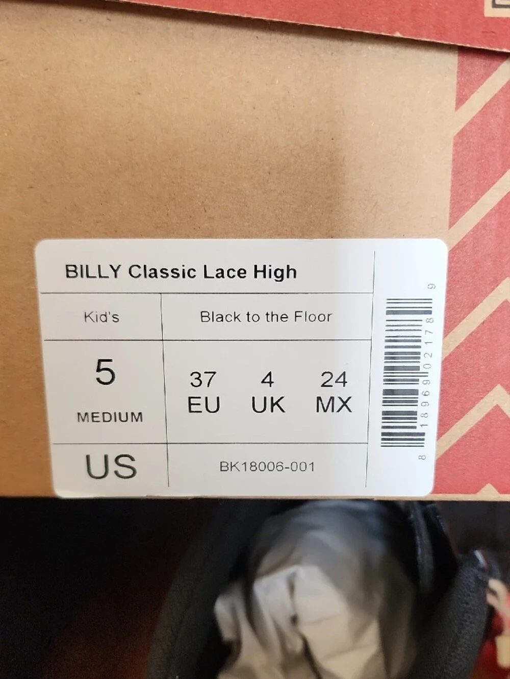 BILLY Footwear Kids' Black High-Top Sneakers NEW IN BOX